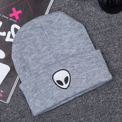 CHILLAX Alien Embroidered Knit Beanie for Men & Women - Y Files