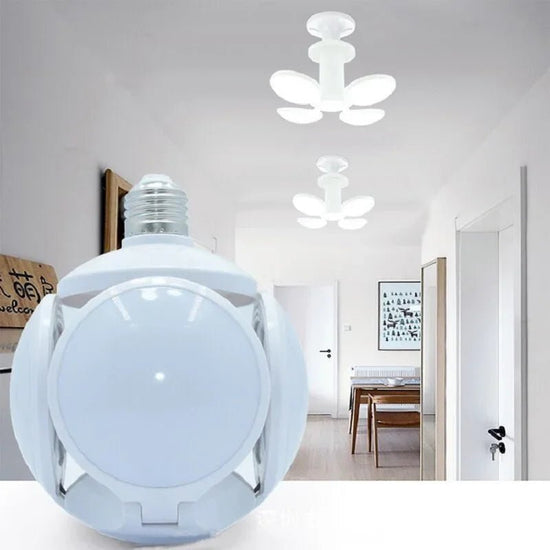 E27 LED Football UFO Bulb Foldable Fan Blade Lamp for Ceiling Light Downlight Bedside Table Reading Light - Y Files