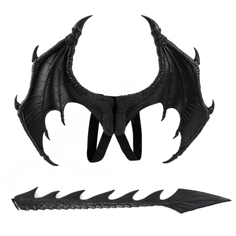 Halloween Demon Dragon Costume Props with Wings Mask - Y Files