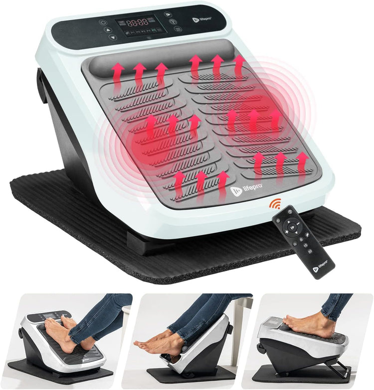 LifePro Foot Massager for Relaxing Calf & Foot Therapy - Vibrating Foot Massage Circulation Machine for Legs and Feet with Heat Combo -Under Desk Foot Massager for Pain Relief and Circulation of Blood - Y Files