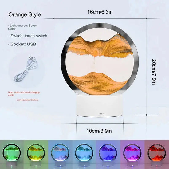 RGB LED Sandscape Table Lamp with Moving Sand Art - Y Files