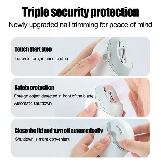 Seemagic Upgraded Fully Automatic Electric Nail Clippers 2-in-1 Grinder One-Click Safe for Elderly & Kids UFO Holiday/Gift - Y Files