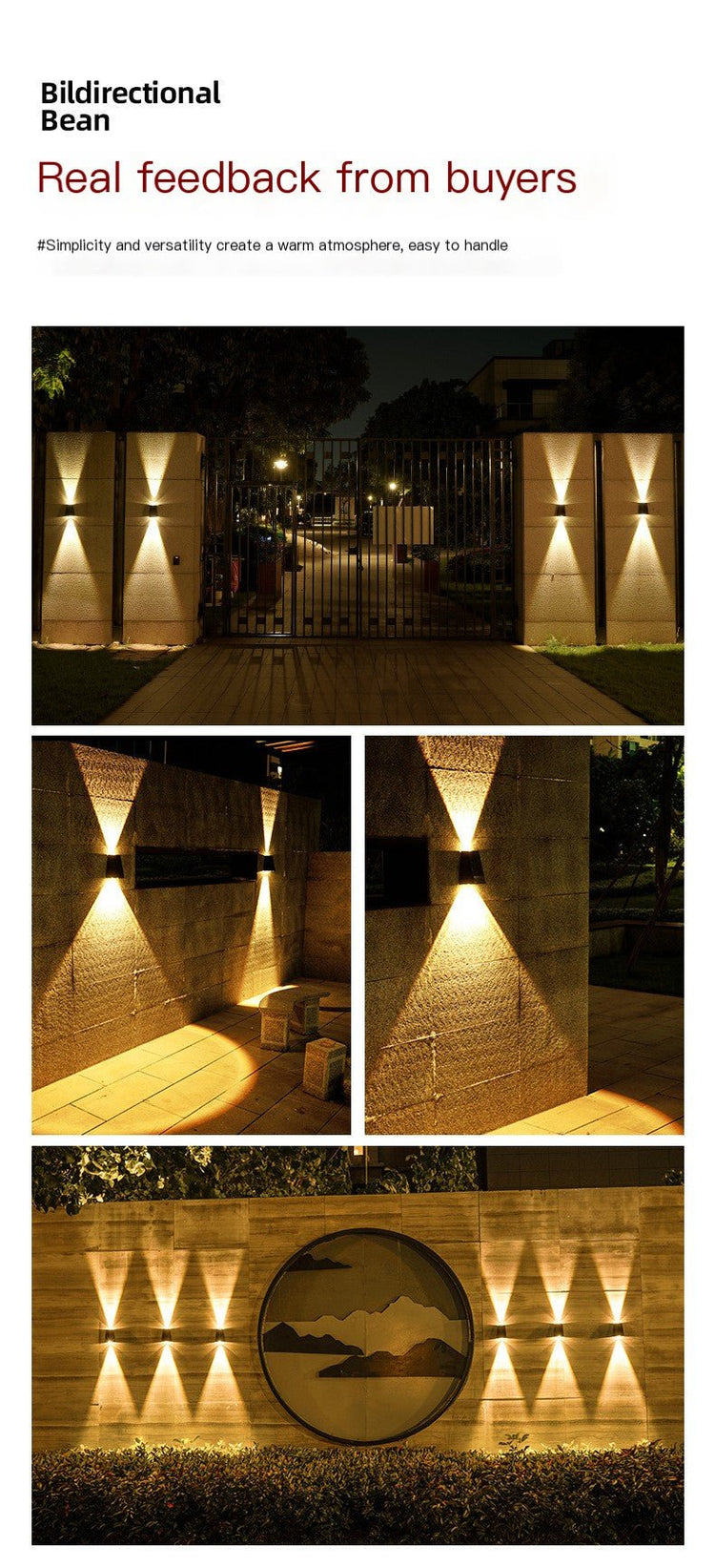 Solar Outdoor Wall Light - Modern Waterproof Landscape Lamp - Y Files