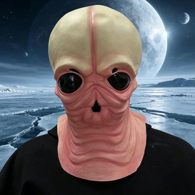 UFO Pink Alien Mask Cosplay Big Eyes Space Creature Alien Latex Helmet Halloween Carnival Dress Up Party Costume Props Gifts - Y Files