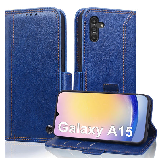 Wallet Case for Samsung Galaxy A15 5G with RFID Blocking Credit Card Holder, PU Leather Folio Flip Kickstand Protective Shockproof Cover Women Men for Galaxy A15 5G Phone Case - Black - Y Files