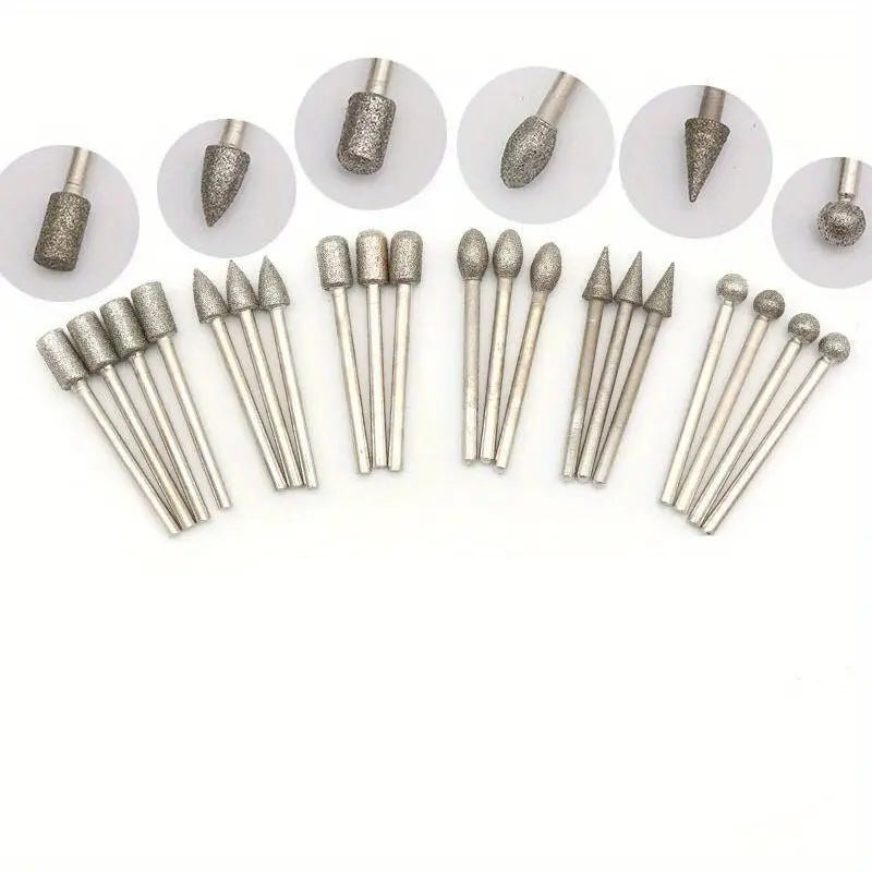 20PC Diamond Grinding Heads - Y Files