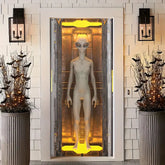 2D flat 1 alien polyester door banner - UFO door arch, suitable for Halloween and sci-fi parties - Y Files