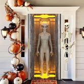 2D flat 1 alien polyester door banner - UFO door arch, suitable for Halloween and sci-fi parties - Y Files