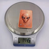 5 OZ .999 Fine Copper Outer Space Extraterrestrial Alien UFO Commemorative Bar & Coin Flying Saucer Sci-Fi Art Collectible Gift - Y Files