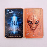 5 OZ .999 Fine Copper Outer Space Extraterrestrial Alien UFO Commemorative Bar & Coin Flying Saucer Sci-Fi Art Collectible Gift - Y Files