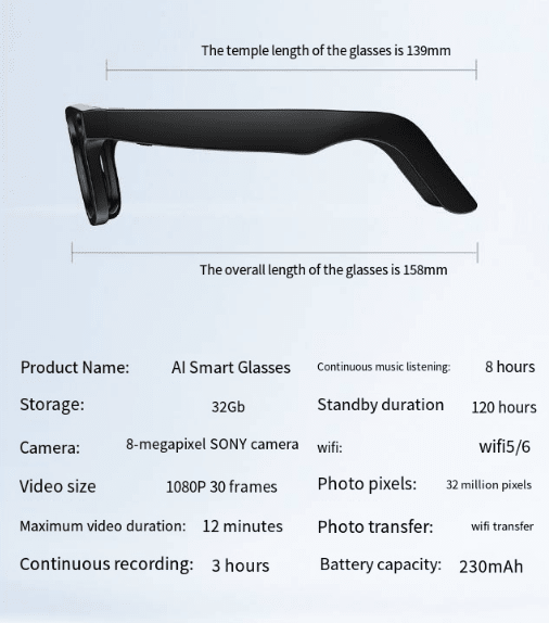 AI Camera Smart Glasses - Y Files