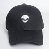 Alien Head Embroidered Baseball Cap with Skull Design - Y Files