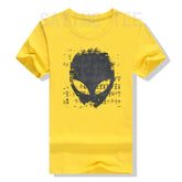 Alien Head Shirt Aliens Symbols Writing UFO T-Shirts Space Buffs Graphic Tee Y2k Top Funny Conspiracy Theorists Outfits Gifts - Y Files
