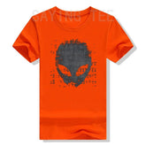 Alien Head Shirt Aliens Symbols Writing UFO T-Shirts Space Buffs Graphic Tee Y2k Top Funny Conspiracy Theorists Outfits Gifts - Y Files