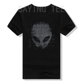 Alien Head Shirt Aliens Symbols Writing UFO T-Shirts Space Buffs Graphic Tee Y2k Top Funny Conspiracy Theorists Outfits Gifts - Y Files