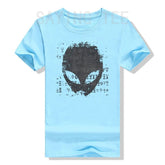 Alien Head Shirt Aliens Symbols Writing UFO T-Shirts Space Buffs Graphic Tee Y2k Top Funny Conspiracy Theorists Outfits Gifts - Y Files