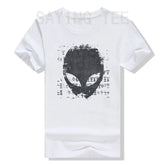 Alien Head Shirt Aliens Symbols Writing UFO T-Shirts Space Buffs Graphic Tee Y2k Top Funny Conspiracy Theorists Outfits Gifts - Y Files