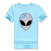 Alien Head T-Shirt Colorful Alien-Ufo Rave Tee Y2k Top I Want To Believe Graphic Outfits Funny Believers In Life on Mars Clothes - Y Files