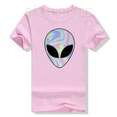 Alien Head T-Shirt Colorful Alien-Ufo Rave Tee Y2k Top I Want To Believe Graphic Outfits Funny Believers In Life on Mars Clothes - Y Files
