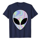 Alien Head T-Shirt Colorful Alien-Ufo Rave Tee Y2k Top I Want To Believe Graphic Outfits Funny Believers In Life on Mars Clothes - Y Files
