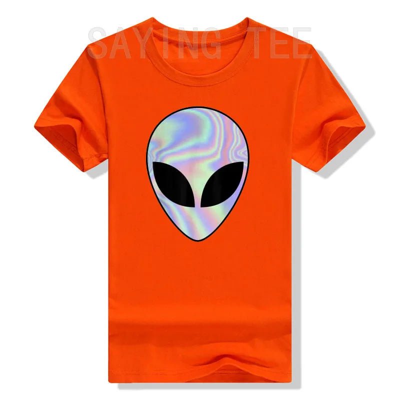 Alien Head T-Shirt Colorful Alien-Ufo Rave Tee Y2k Top I Want To Believe Graphic Outfits Funny Believers In Life on Mars Clothes - Y Files