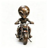 Alien Riding Motorcycle Statue UFO Theme Resin Sculpture Home Living Room Office Desktop Decoration Creative Gifts - Y Files