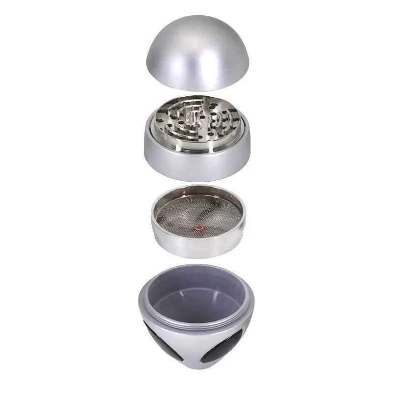 alien UFO hand Grinder Diameter with filler 4 parts Tobacco Herb Crusher Storage zinc Grinders Smoke Pipe Cigarette Accessories - Y Files