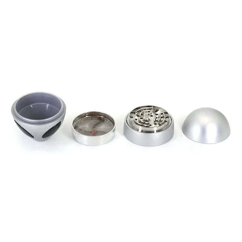alien UFO hand Grinder Diameter with filler 4 parts Tobacco Herb Crusher Storage zinc Grinders Smoke Pipe Cigarette Accessories - Y Files