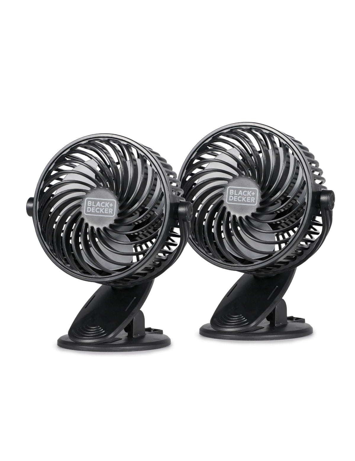 BLACK+DECKER 4" Convertible Cooling Fan Clip Fan and Standing Fan for Home or Office Portable Fan for Tabletop with 3 Speed Settings and Adjustable Tilt Angle Desk Fan 2-Pack Black - Y Files