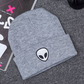 CHILLAX Alien Embroidered Knit Beanie for Men & Women - Y Files