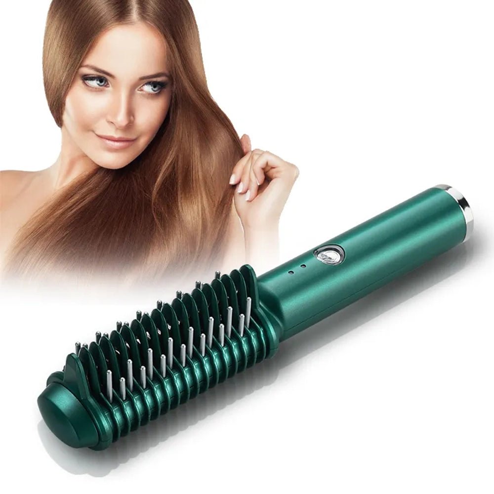 Dual-Purpose Electric Hair Comb for Curling & Straightening - Y Files