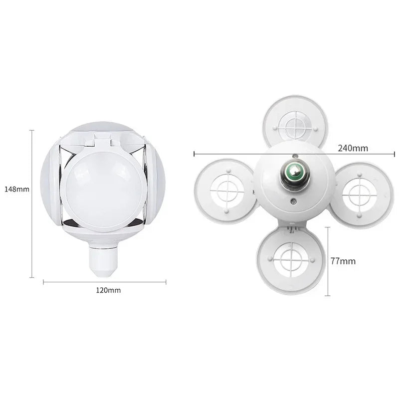 E27 LED Football UFO Bulb Foldable Fan Blade Lamp for Ceiling Light Downlight Bedside Table Reading Light - Y Files