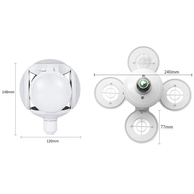 E27 LED Football UFO Bulb Foldable Fan Blade Lamp for Ceiling Light Downlight Bedside Table Reading Light - Y Files