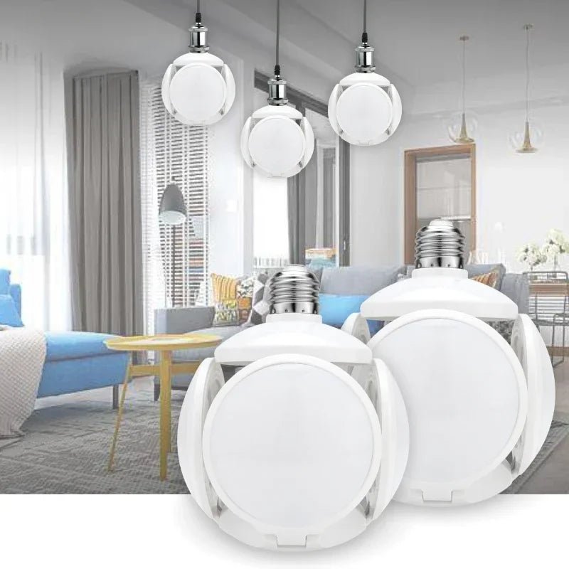 E27 LED Football UFO Bulb Foldable Fan Blade Lamp for Ceiling Light Downlight Bedside Table Reading Light - Y Files