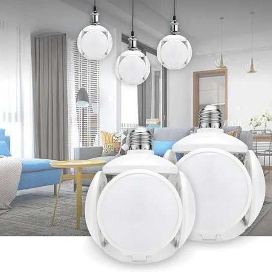 E27 LED Football UFO Bulb Foldable Fan Blade Lamp for Ceiling Light Downlight Bedside Table Reading Light - Y Files