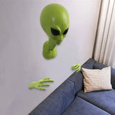 Green Alien UFO Visitor 51 Area Extraterrestrial Organism Monster Creative Study Living Room Wall Hanging Ornament Halloween - Y Files
