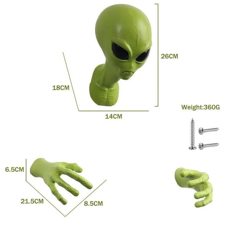 Green Alien UFO Visitor 51 Area Extraterrestrial Organism Monster Creative Study Living Room Wall Hanging Ornament Halloween - Y Files