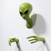 Green Alien UFO Visitor 51 Area Extraterrestrial Organism Monster Creative Study Living Room Wall Hanging Ornament Halloween - Y Files