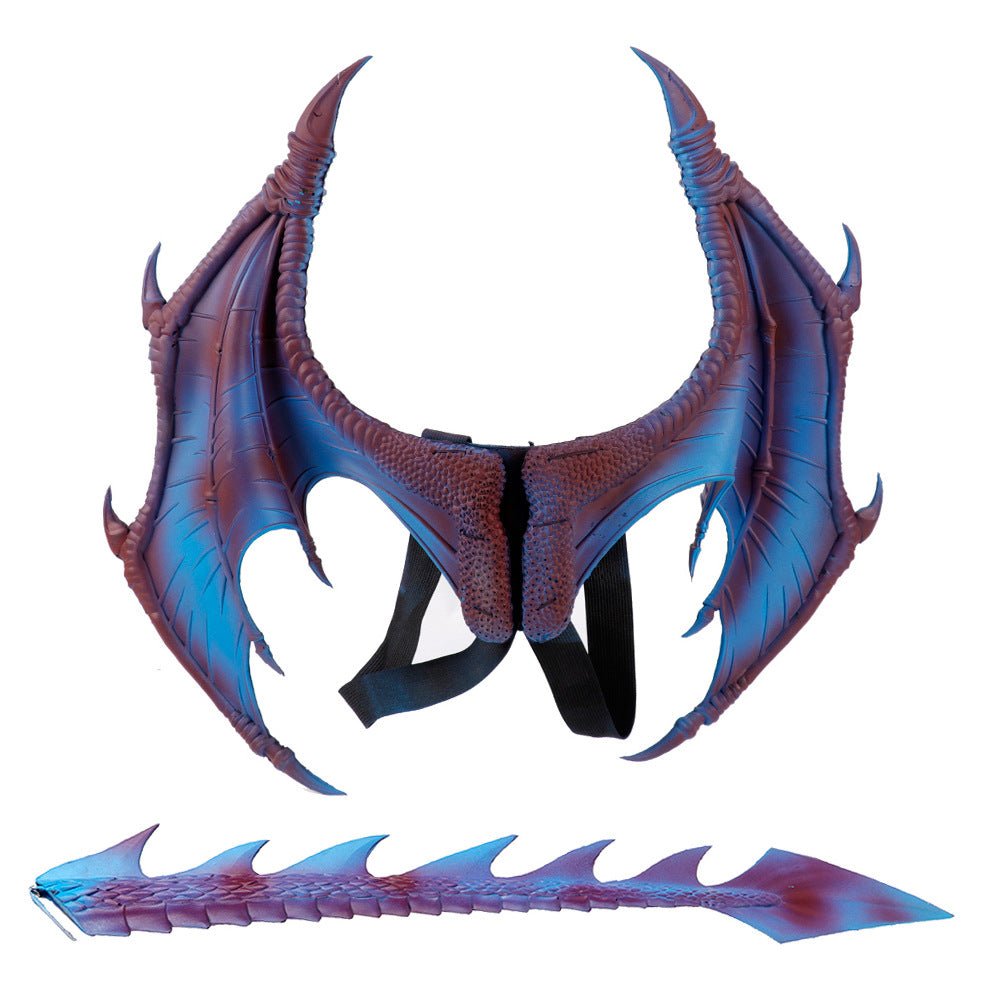 Halloween Demon Dragon Costume Props with Wings Mask - Y Files