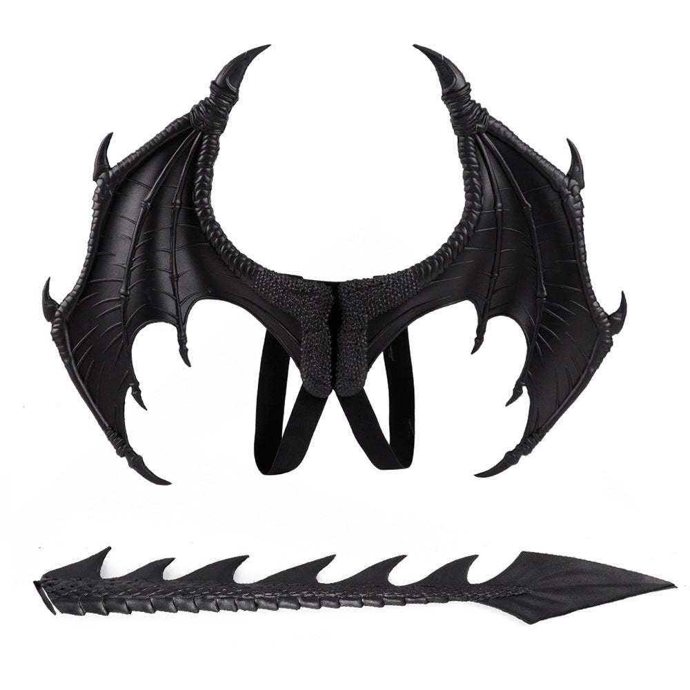 Halloween Demon Dragon Costume Props with Wings Mask - Y Files