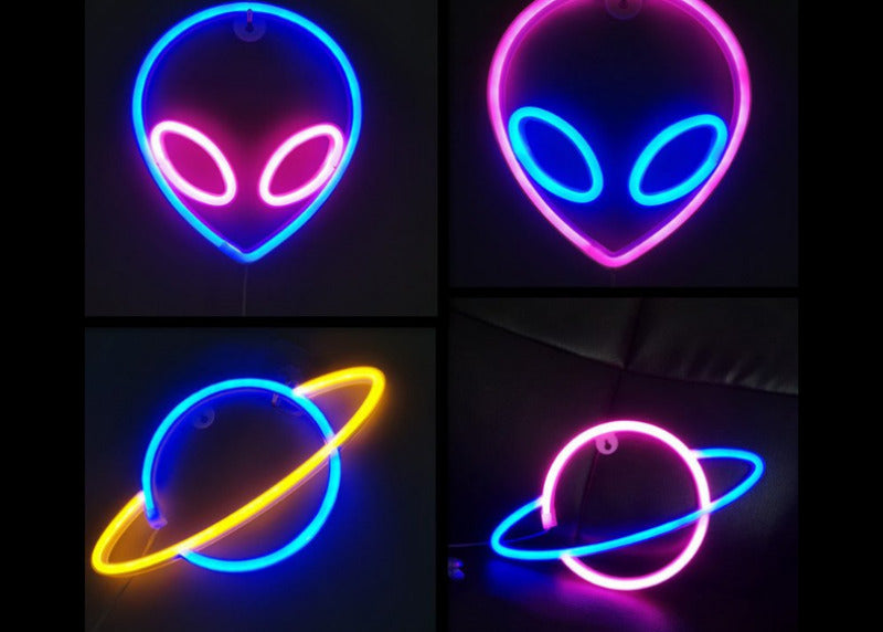 Neon Planet LED Alien Light for Room or Bar Decor - Y Files