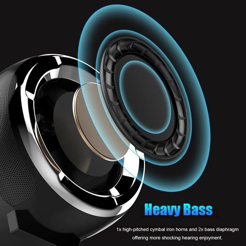 Portable Anti-Fall Bluetooth Speaker with Subwoofer - Y Files