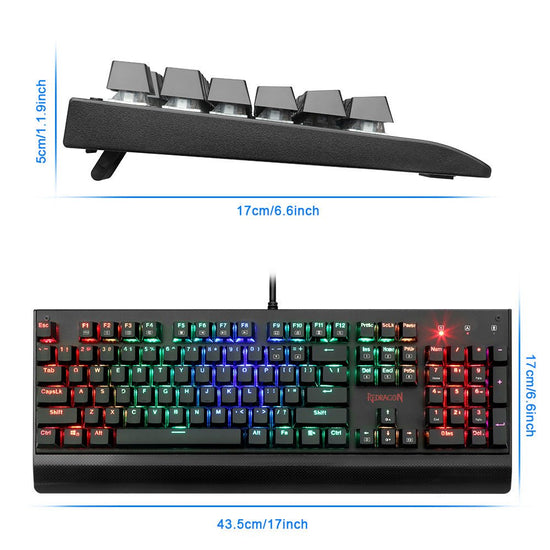 Redragon K557 RGB Mechanical Gaming Keyboard 104 Keys - Y Files