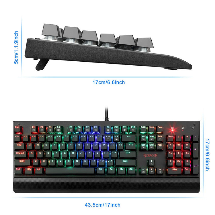 Redragon K557 RGB Mechanical Gaming Keyboard 104 Keys - Y Files
