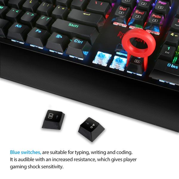 Redragon K557 RGB Mechanical Gaming Keyboard 104 Keys - Y Files