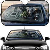 The Tech-Geek Alien Sun Visor Car Windshield Sun Shade UV Protection Heat Insulation Cover Universal Sun Protector - Y Files