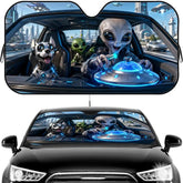 The Tech-Geek Alien Sun Visor Car Windshield Sun Shade UV Protection Heat Insulation Cover Universal Sun Protector - Y Files