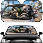 The Tech-Geek Alien Sun Visor Car Windshield Sun Shade UV Protection Heat Insulation Cover Universal Sun Protector - Y Files