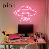 UFO Cat Neon Sign,Alien Cat LED Neon,Cute Cat Wall Decor,Gaming/Space Room Decor,Kawaii Bedroom Neon Sign,Cat Lover Gift - Y Files