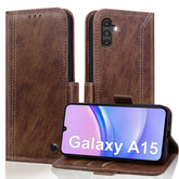Wallet Case for Samsung Galaxy A15 5G with RFID Blocking Credit Card Holder, PU Leather Folio Flip Kickstand Protective Shockproof Cover Women Men for Galaxy A15 5G Phone Case - Black - Y Files